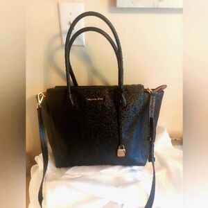 Michael Kors Mercer black grain leather handbag/crossbody